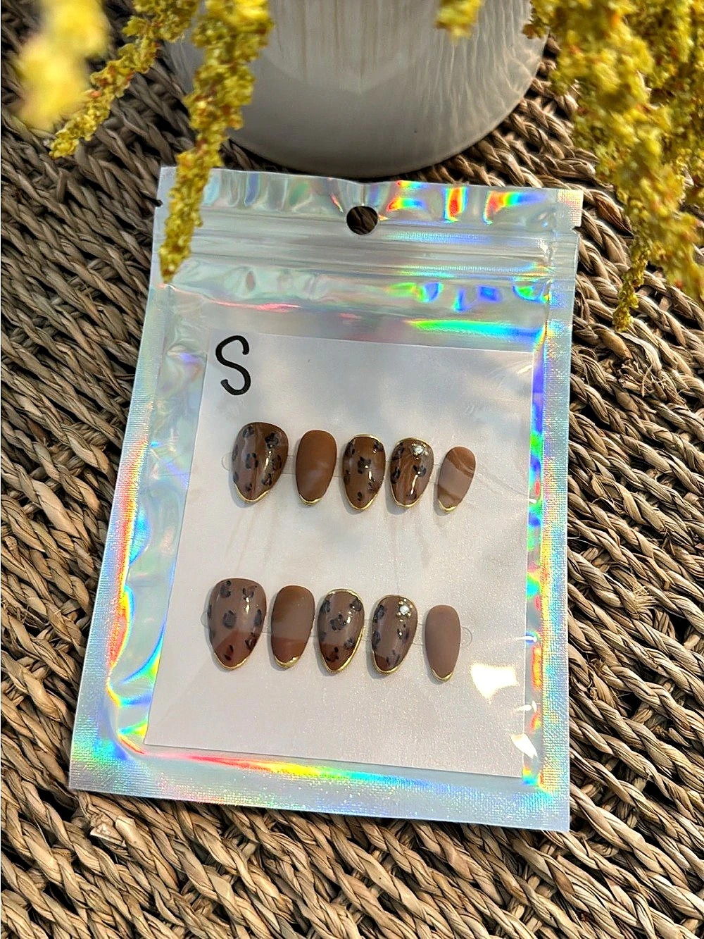Brown Animal Print Press-On Nails Small NWT